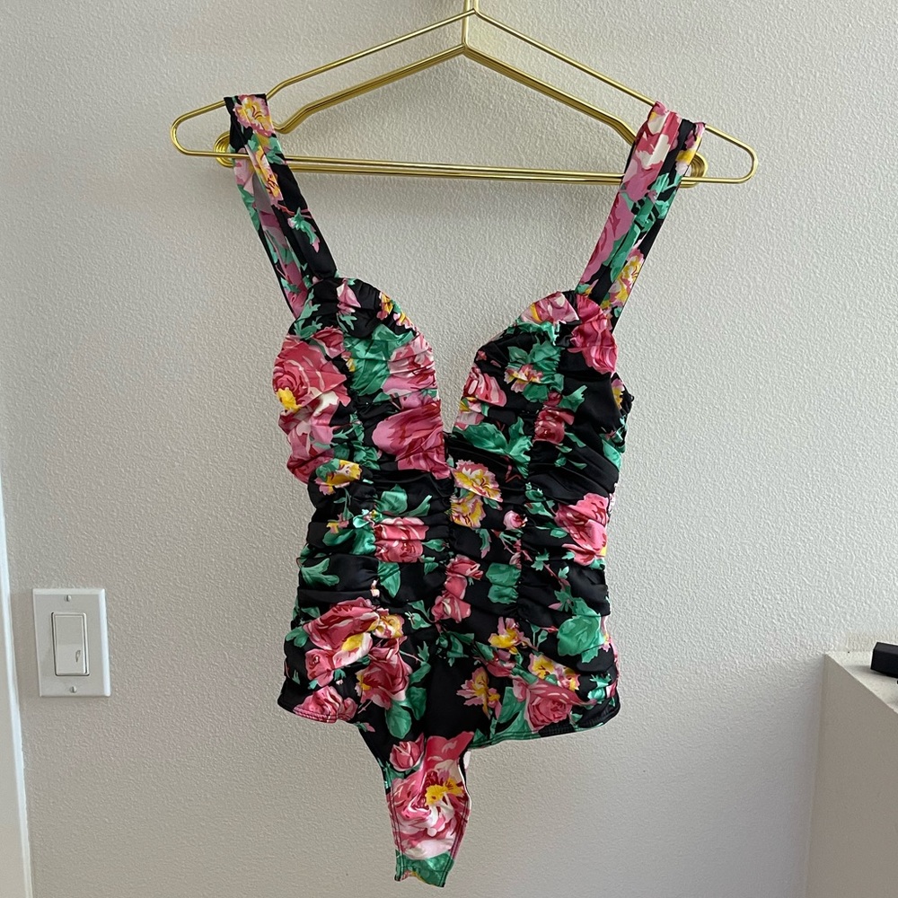 For Love & Lemons Floral Bodysuit Jolie